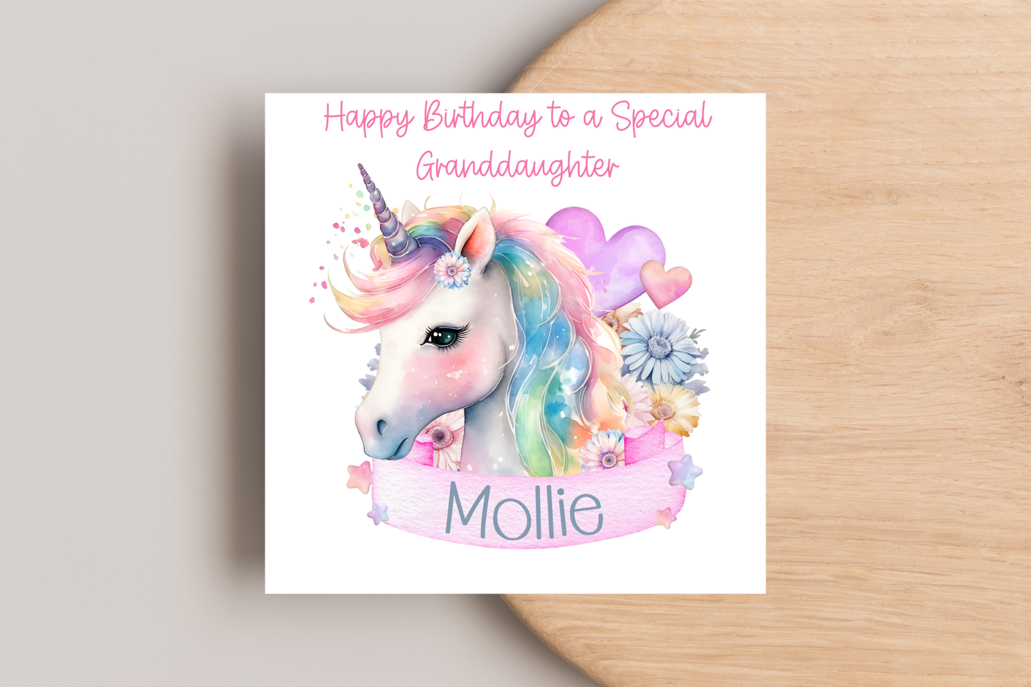 Personalised Unicorn Birthday Card