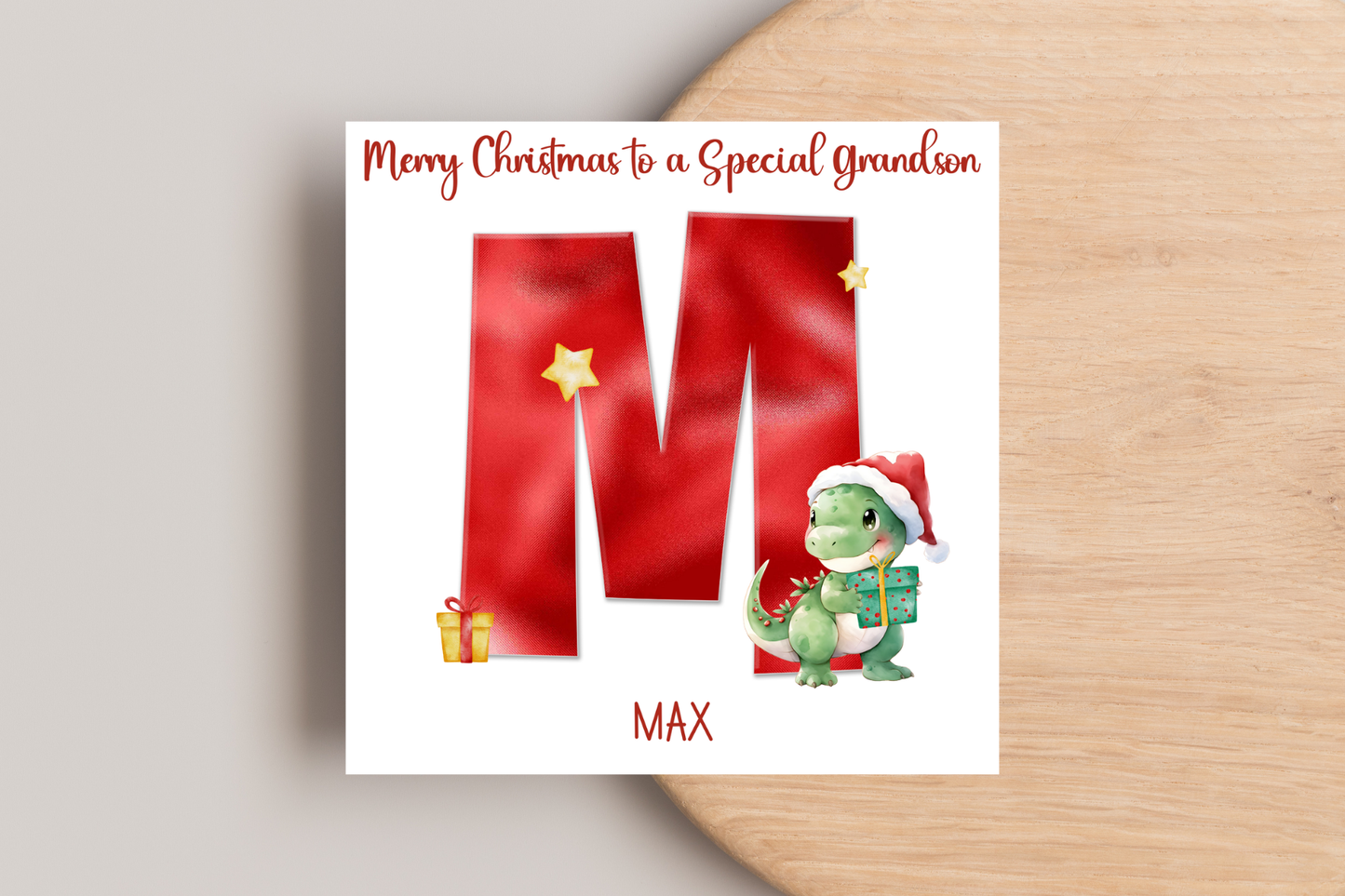 Personalised Dinosaur Christmas Card