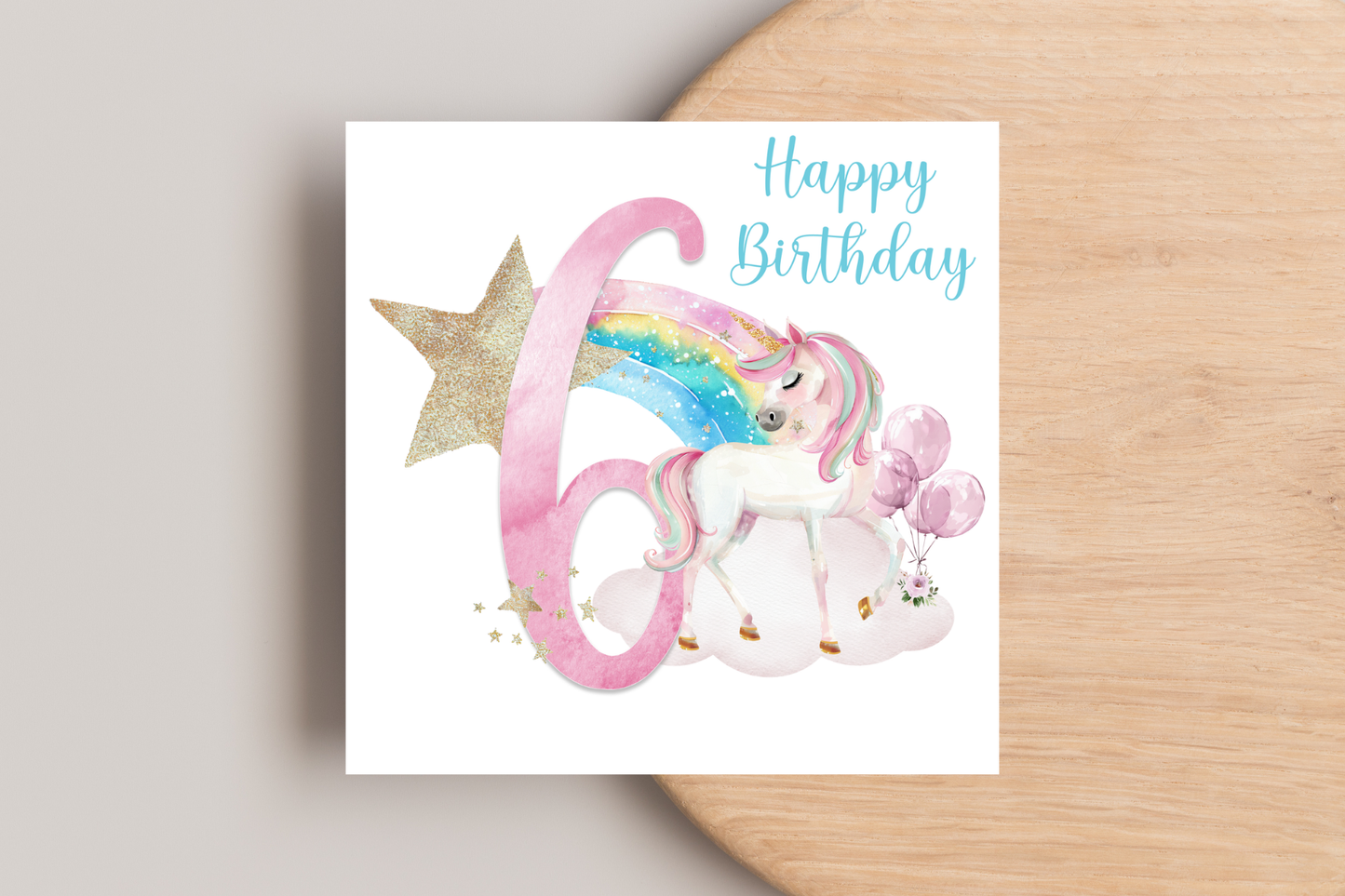 Magical Unicorn Number Birthday Card