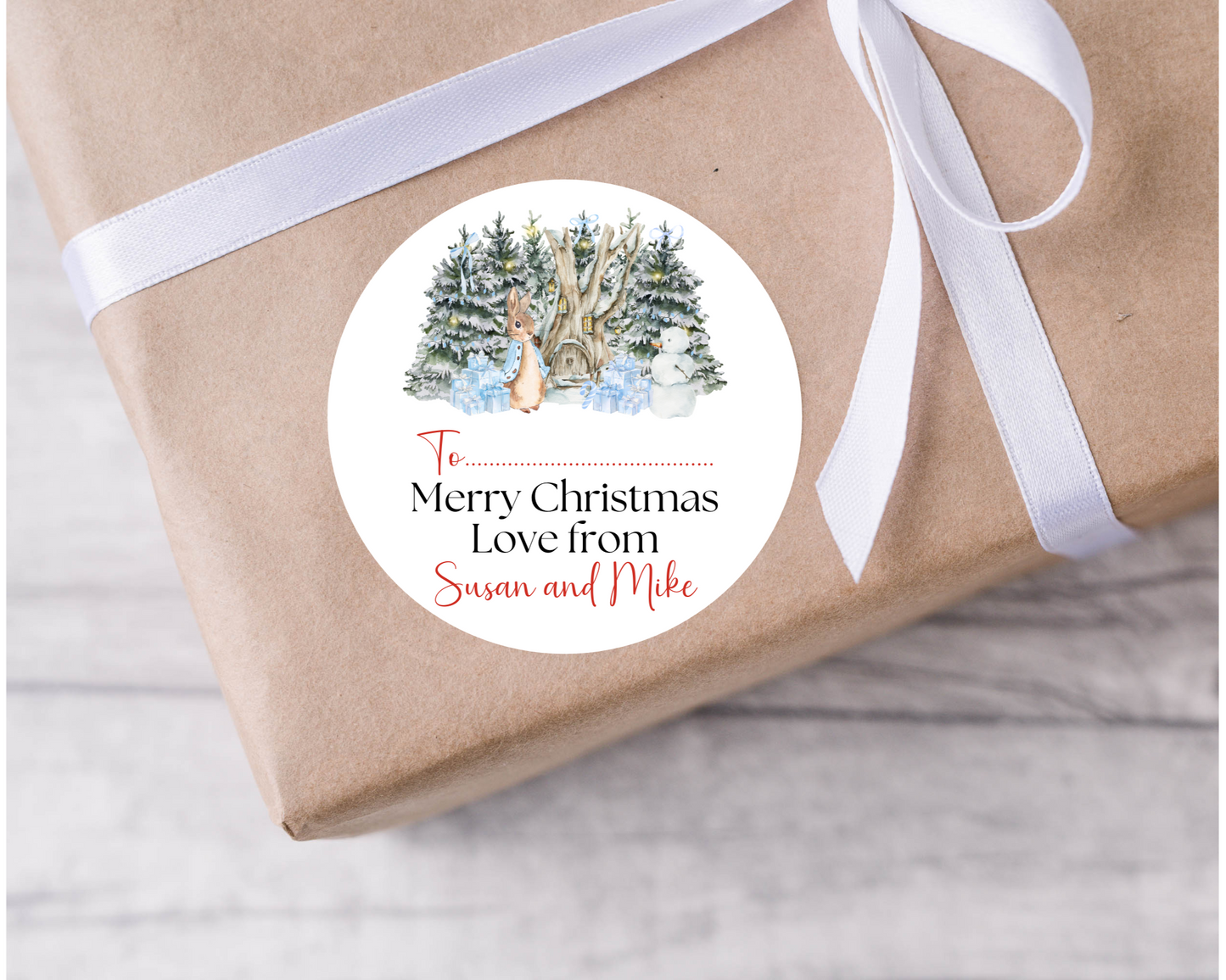 Personalised Peter Rabbit Christmas Present Labels