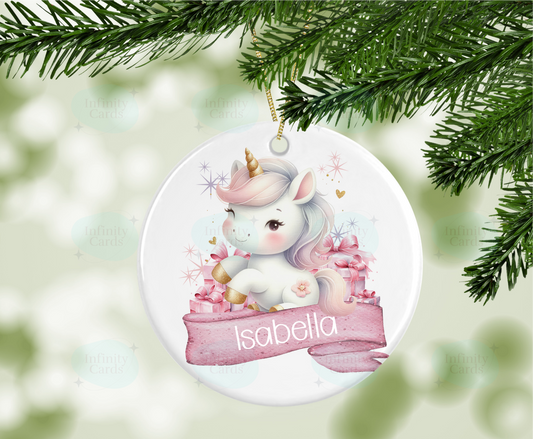 Personalised Unicorn Tree Decoration
