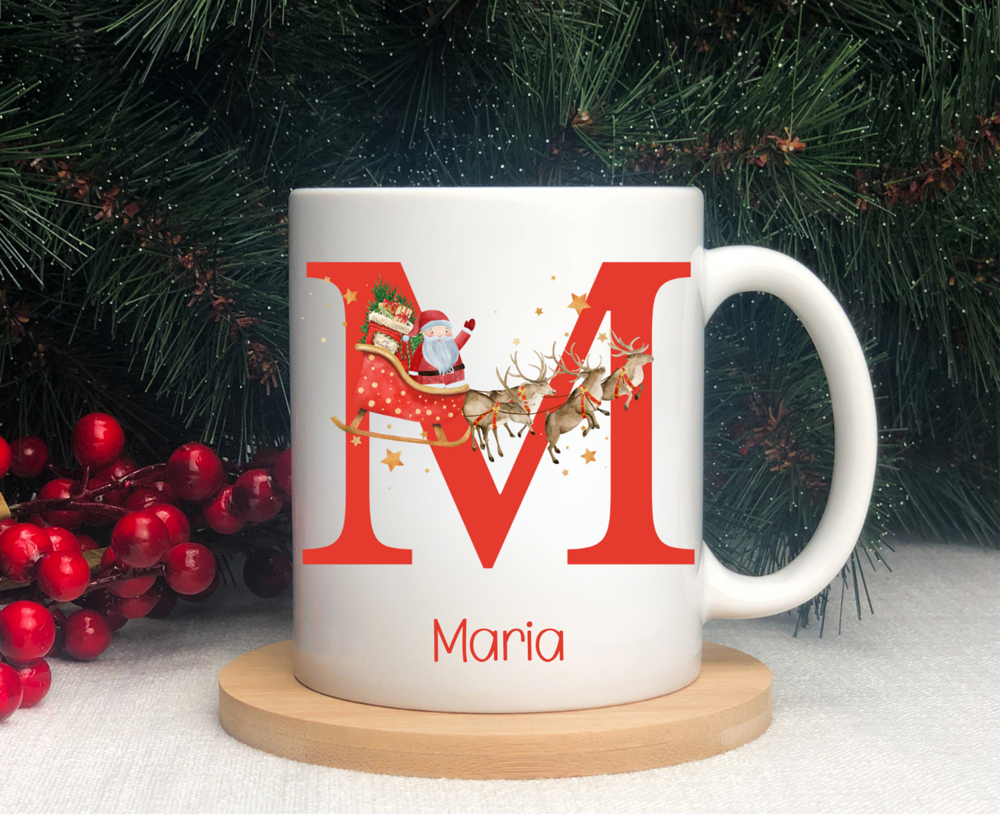 Personalised Santa Sleigh Christmas Mug