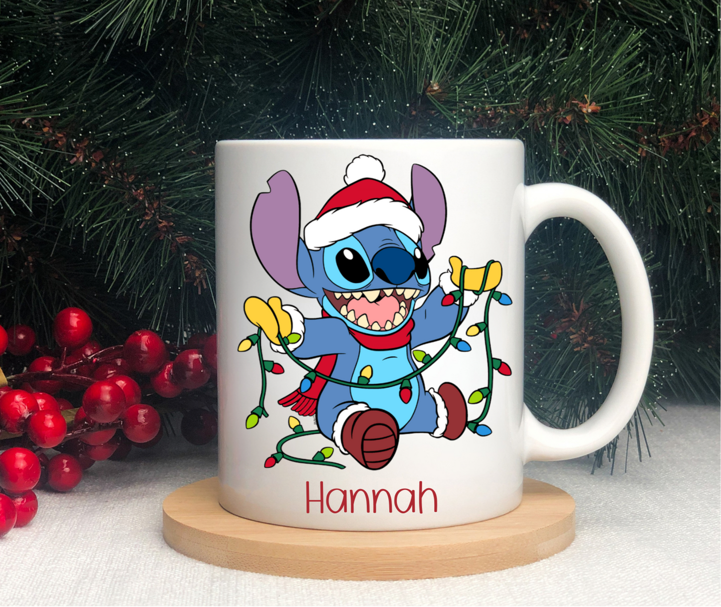 Personalised Stitch Christmas Mug