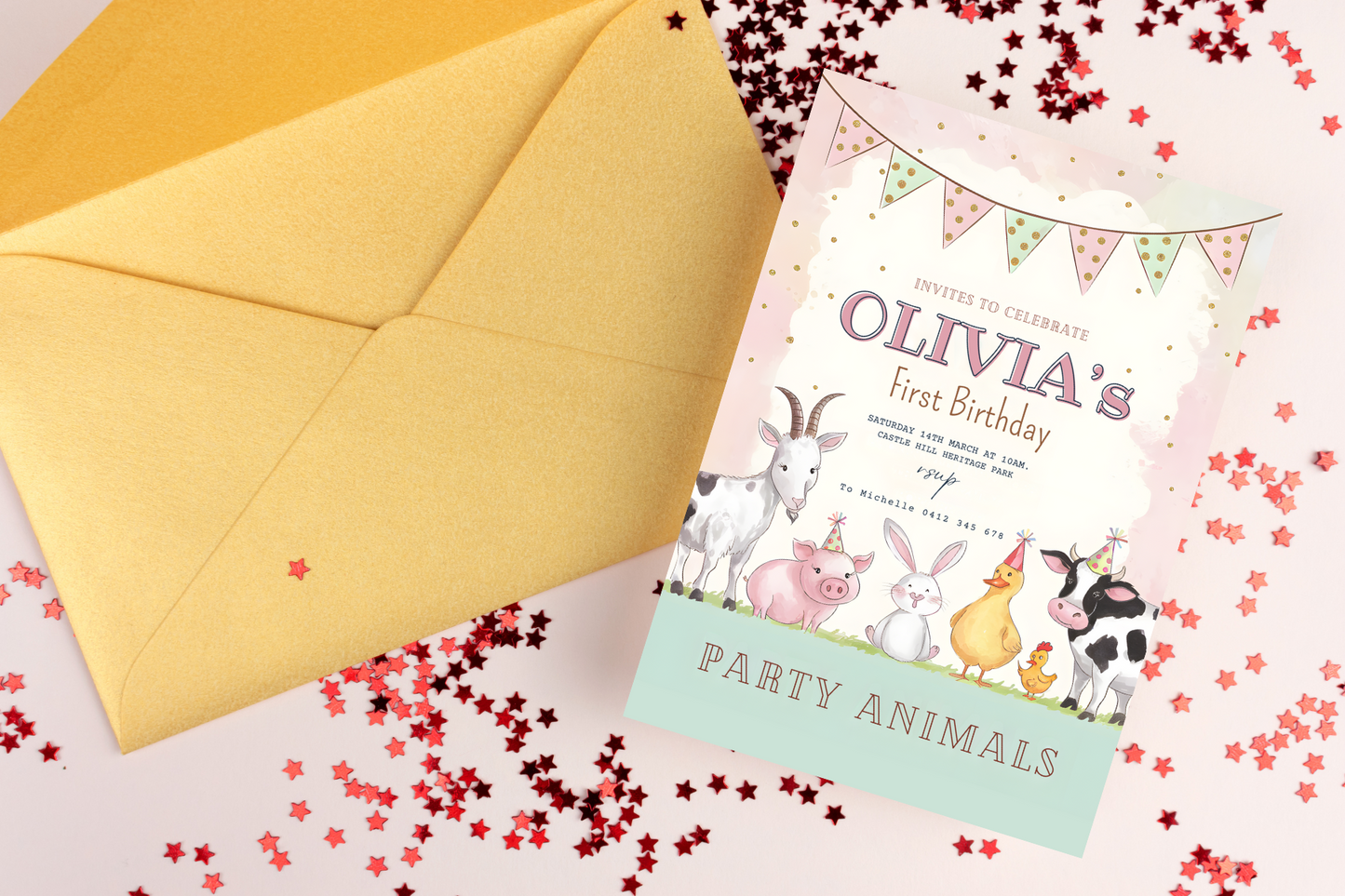 Editable Farm Party Invitation