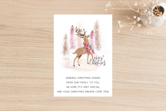 Reindeer Christmas Wishes Christmas Card