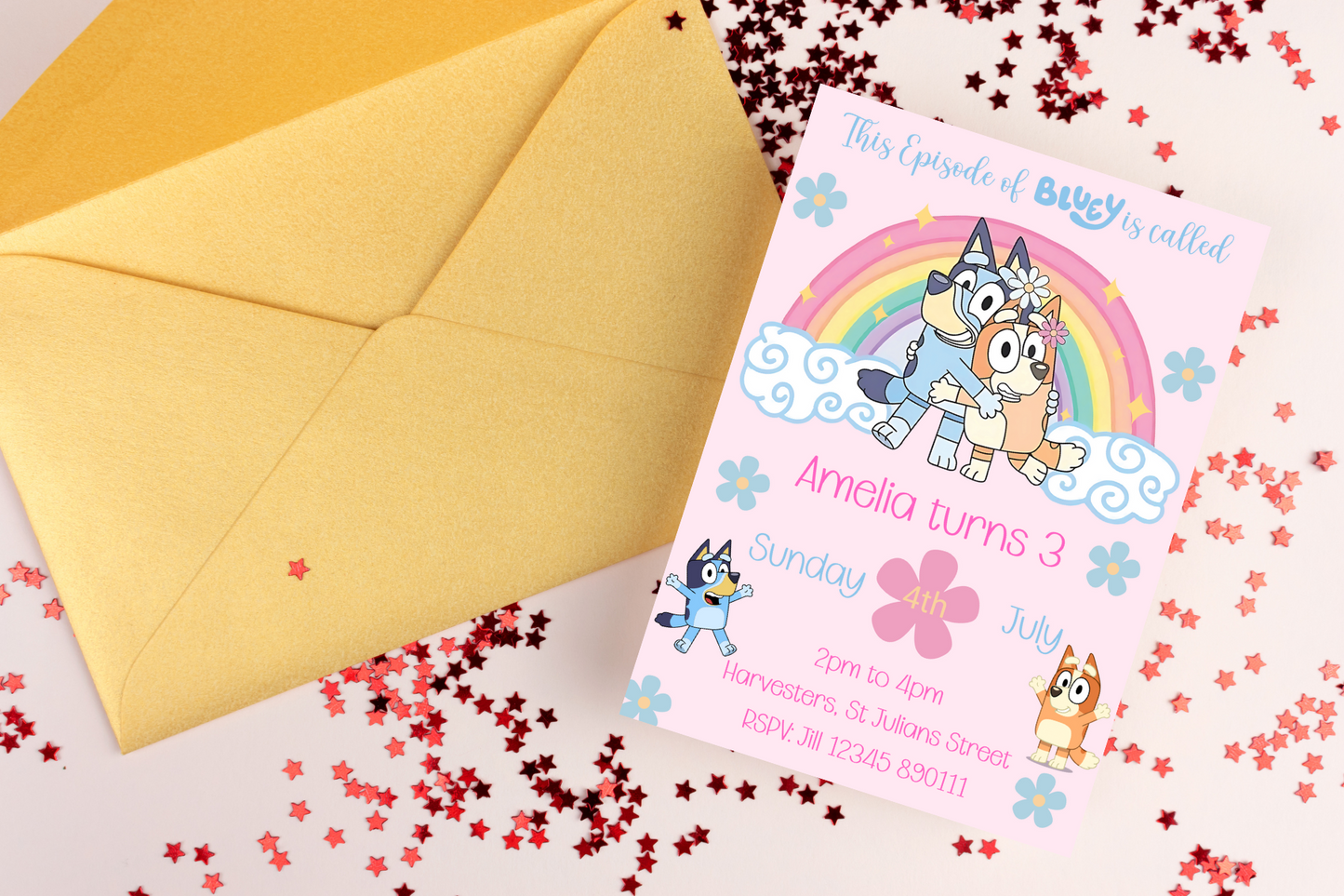 Editable Bluey Party Invitation