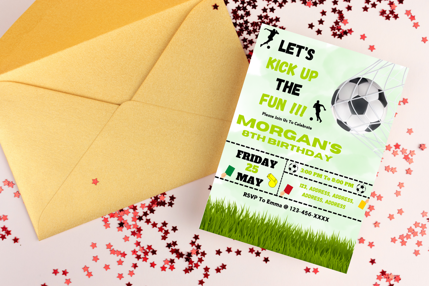 Editable Football Birthday Party Invitation