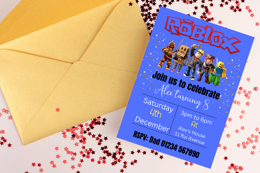 Roblox Editable Birthday Party Invitation