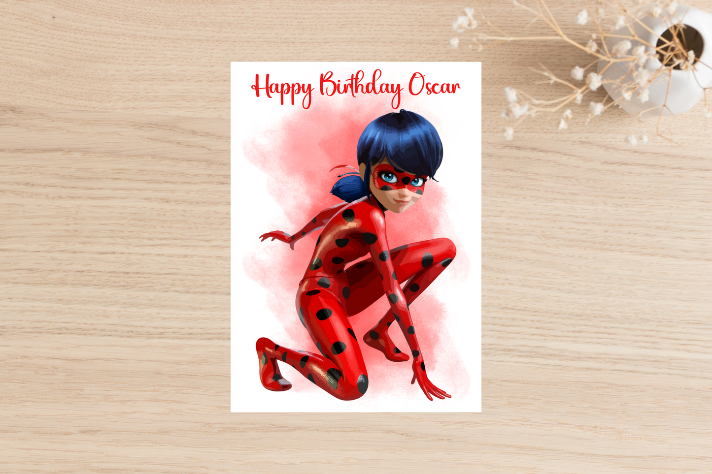 Personalised miraculous ladybug Birthday Card