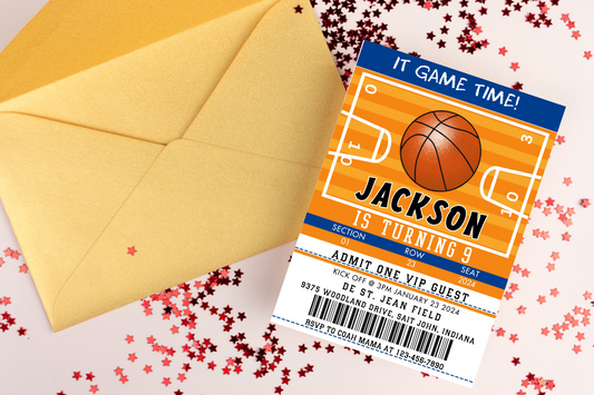 Editable Basketball Birthday Party Invitation