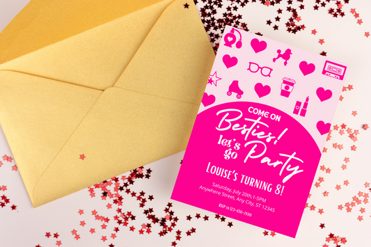 Editable Barbie Birthday Party Invitation