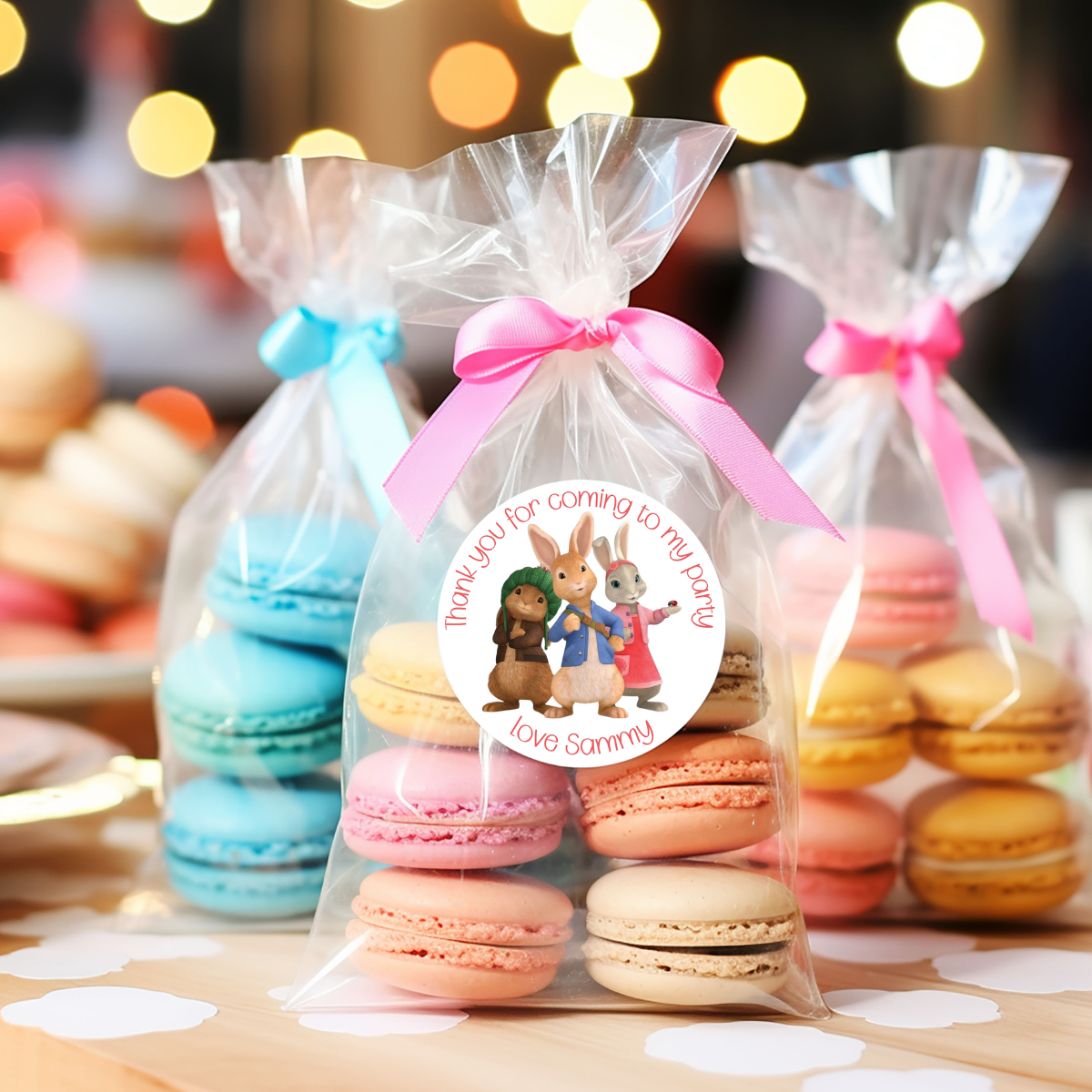 24 X Peter Rabbit Thank You For Coming To My Party Stickers: Personalise Your Party Favours!