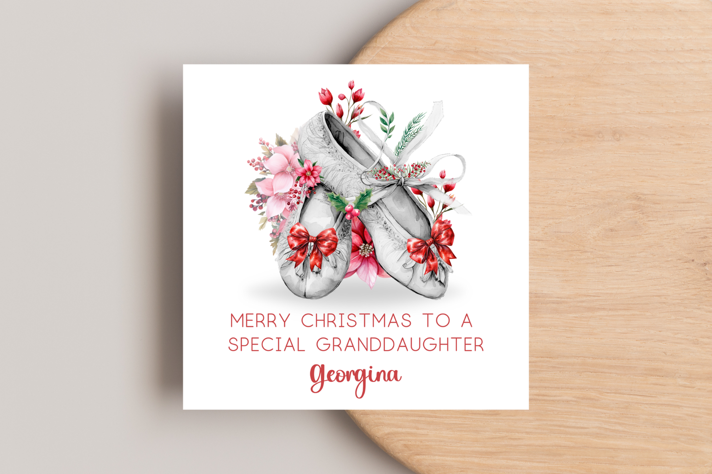 Personalised Ballerina Snow Globe Christmas Card