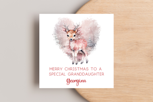 Personalised Reindeer Christmas Card