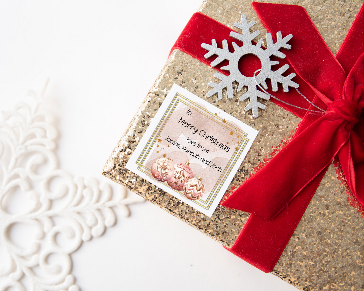 Personalised Bauble Christmas Present Labels