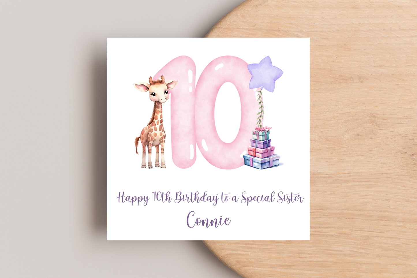 Personalised Giraffe Birthday Card