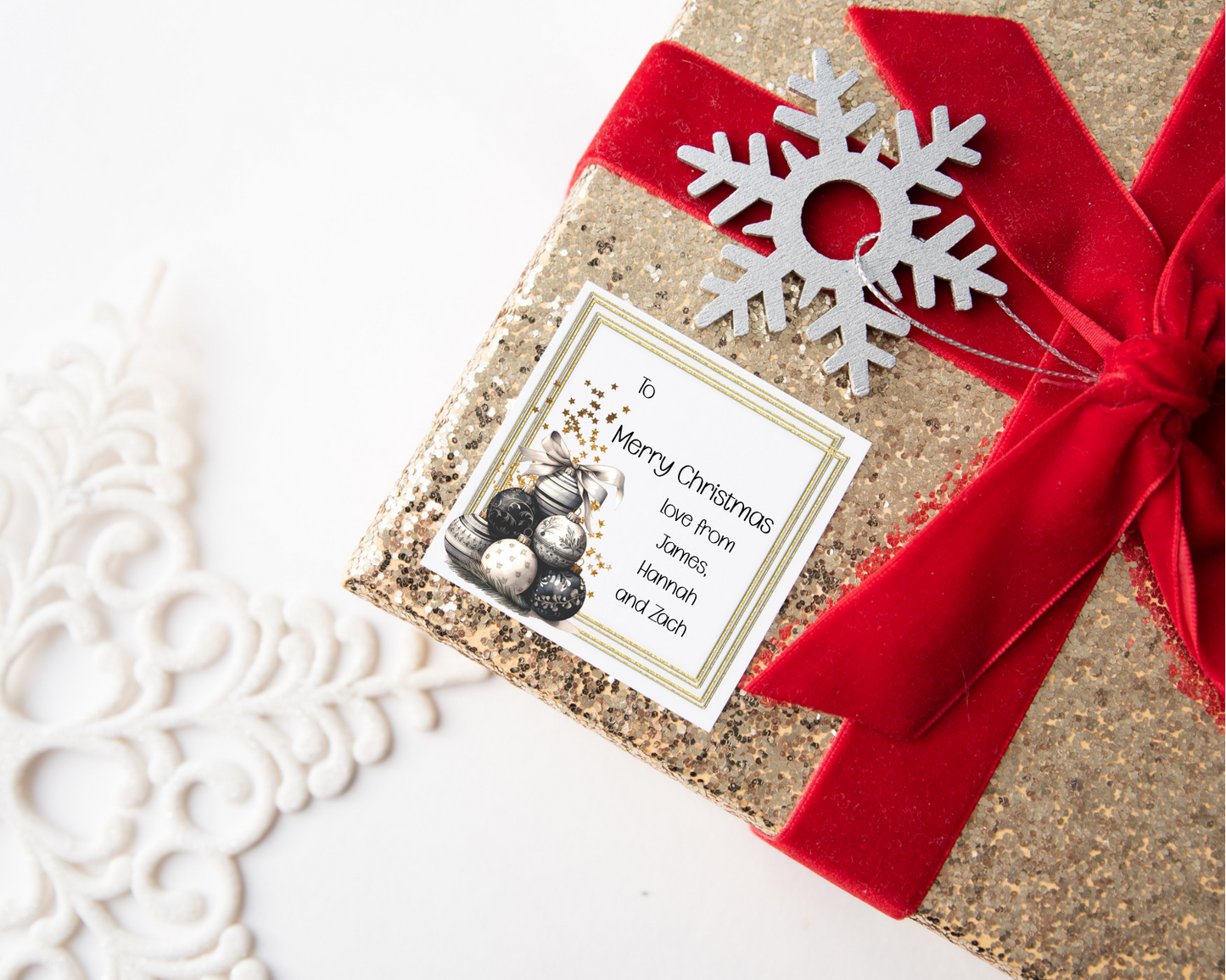Personalised Bauble Christmas Present Labels