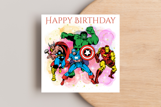 Avengers Birthday Card