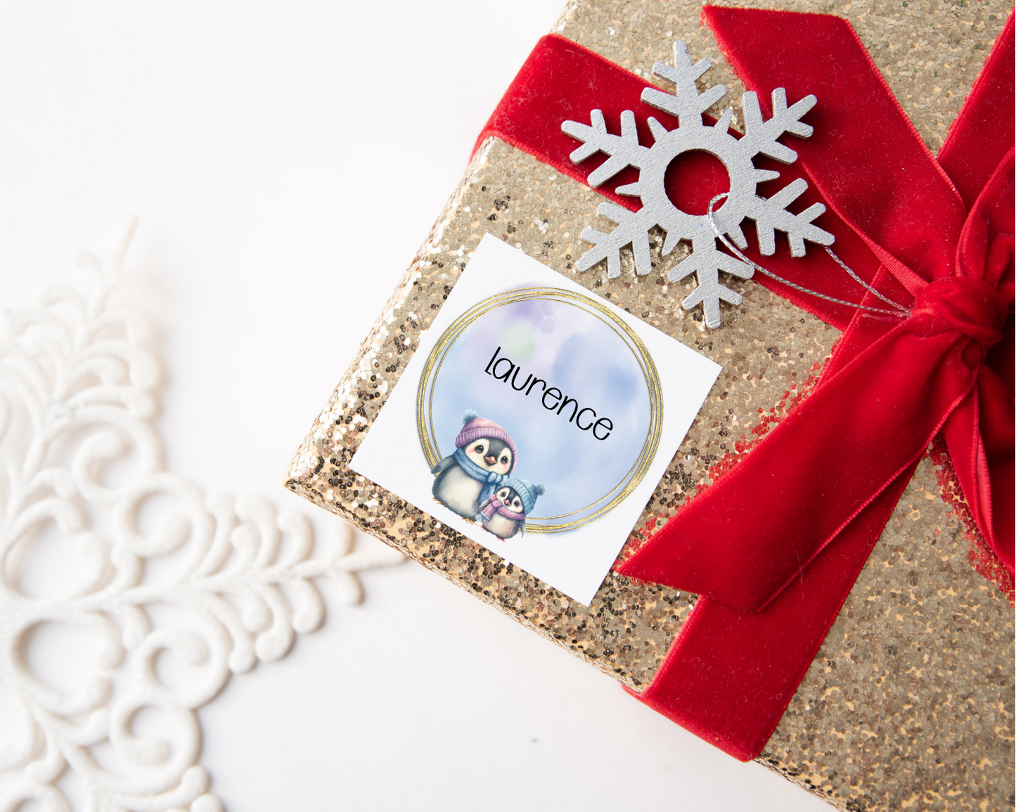 Personalised Penguin Christmas Present Labels