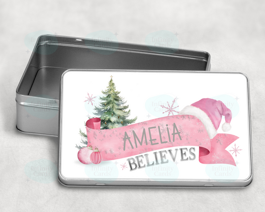 Personalised Believes Christmas Treat Tin