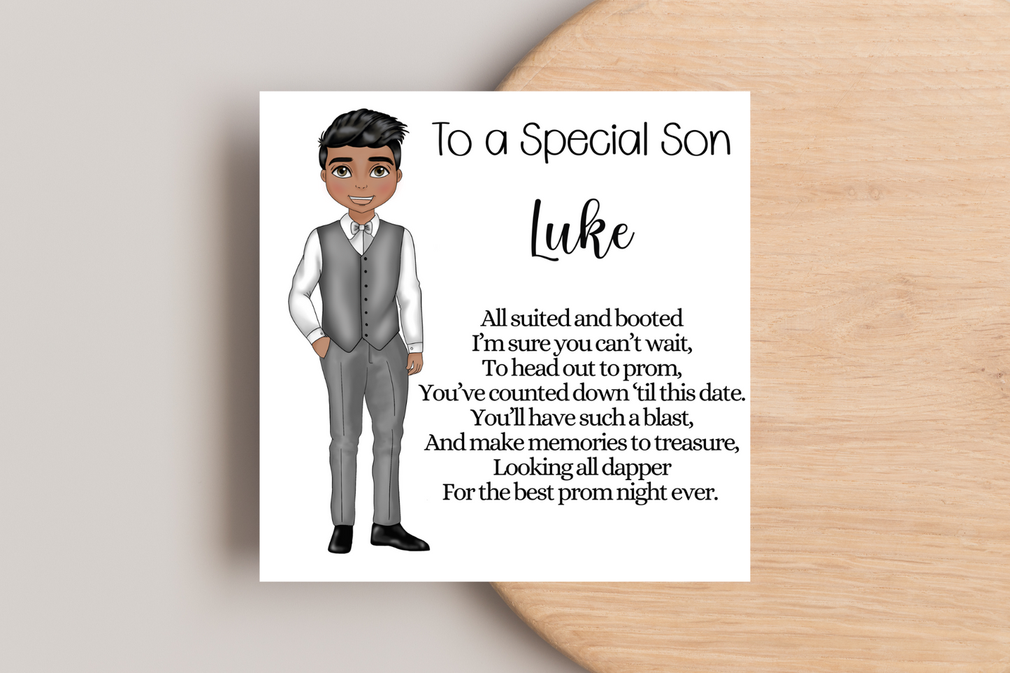 Personalised Prom Card for him