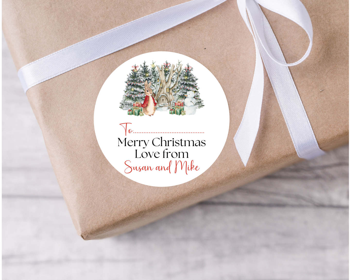 Personalised Peter Rabbit Christmas Present Labels