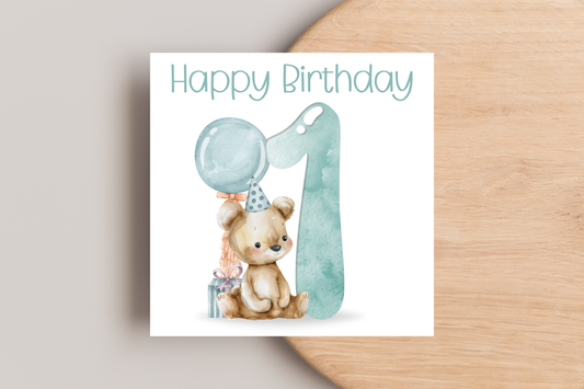 Birthday Bear Number Card