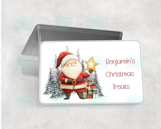 Personalised Santa Christmas Treat Tin
