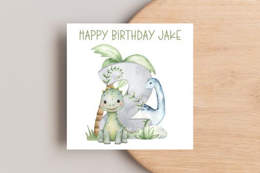 Personalised Dinosaur Birthday Card