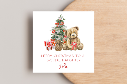 Personalised Teddy Bear Christmas Card
