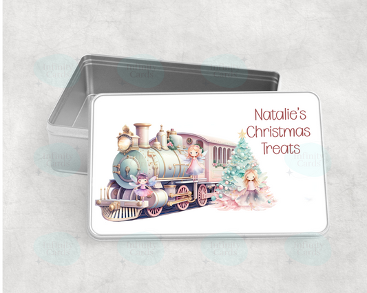 Personalised Christmas Fairy Express Treat Tin
