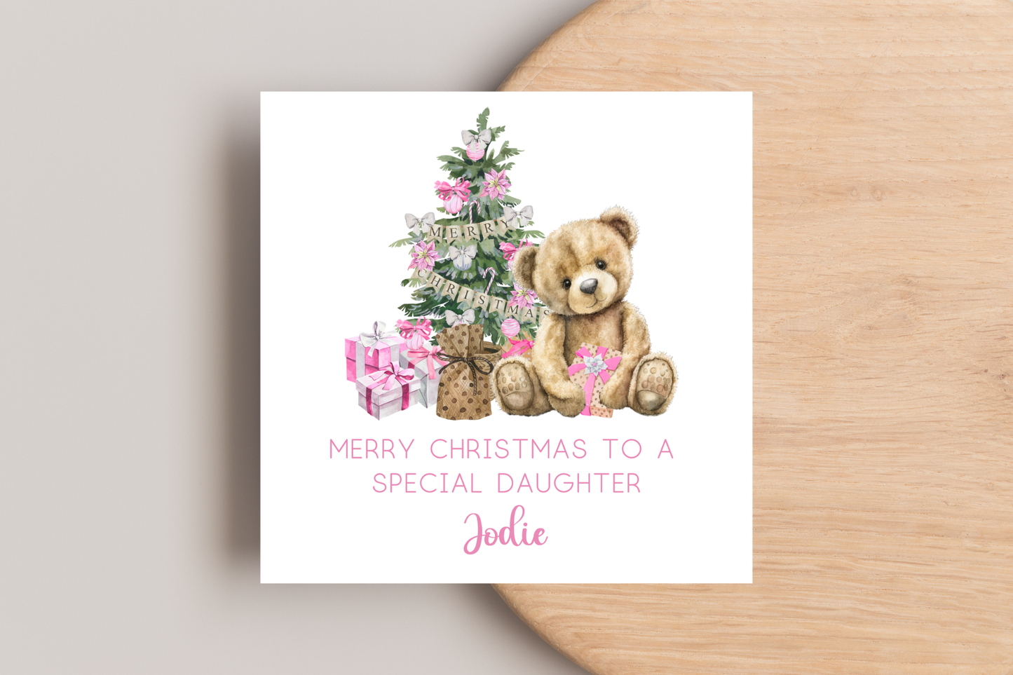 Personalised Teddy Bear Christmas Card