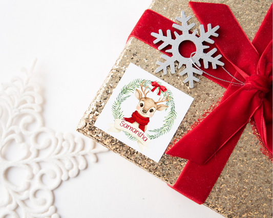 Personalised Reindeer Christmas Present Labels