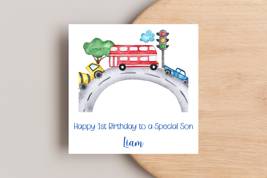 Personalised Vehicle Birthday Card