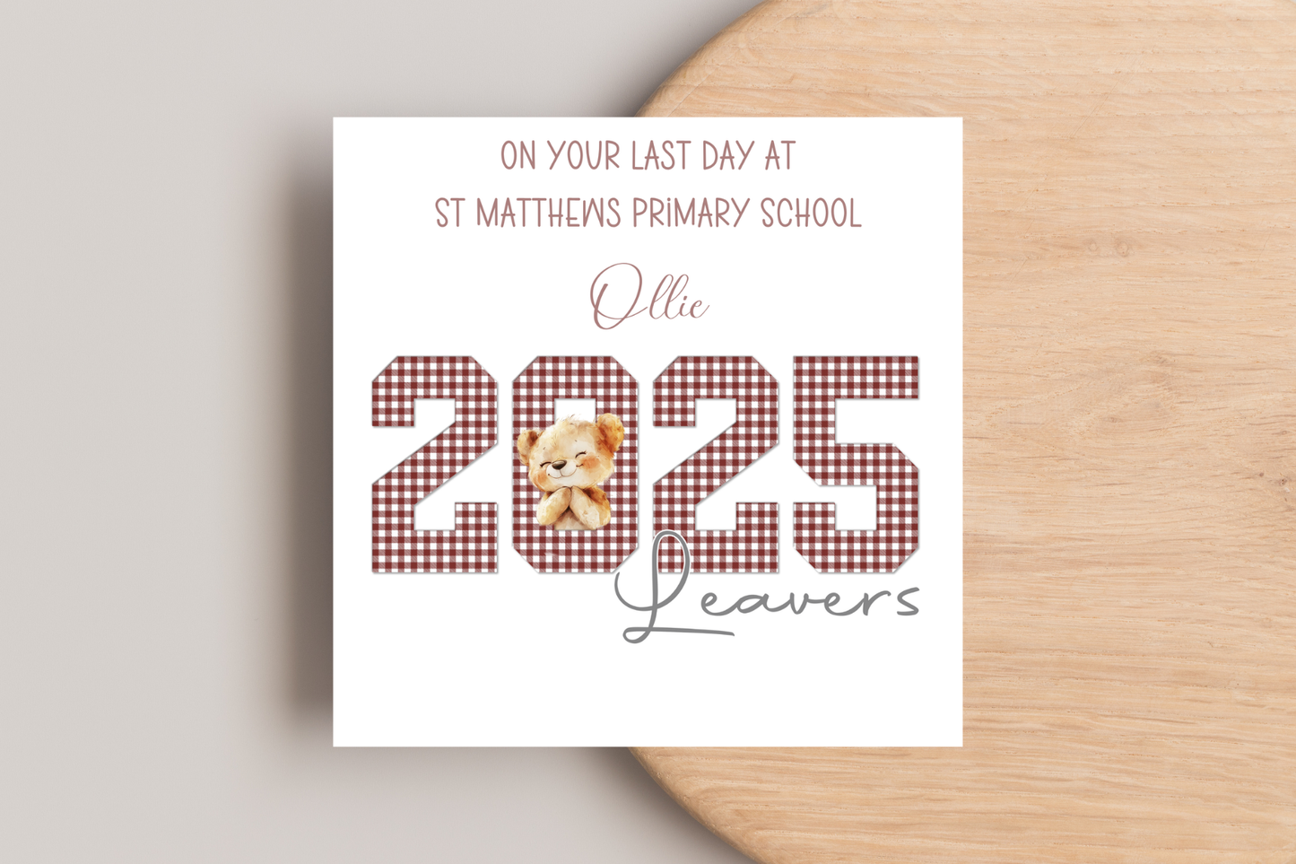 Personalised 2025 Bear School Leavers Card