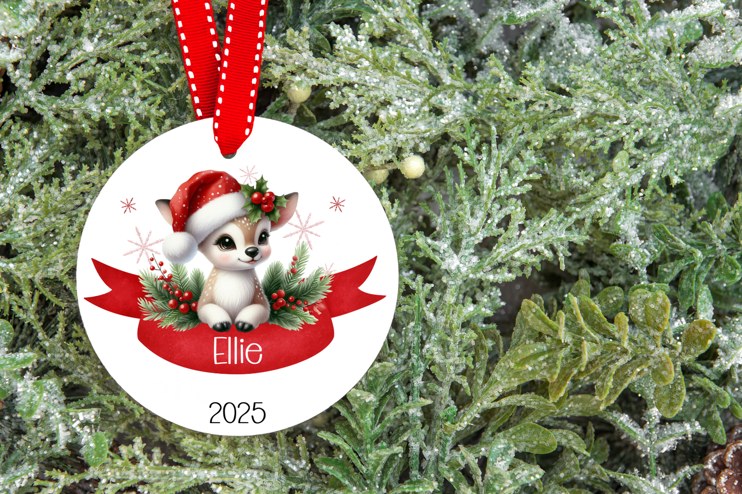 Personalised Reindeer 1st Christmas Bauble