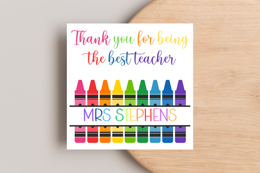Personalised Thank You Teacher End of Year Card - Bright Designs