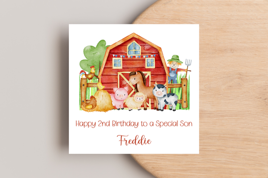 Personalised Farming Birthday Card