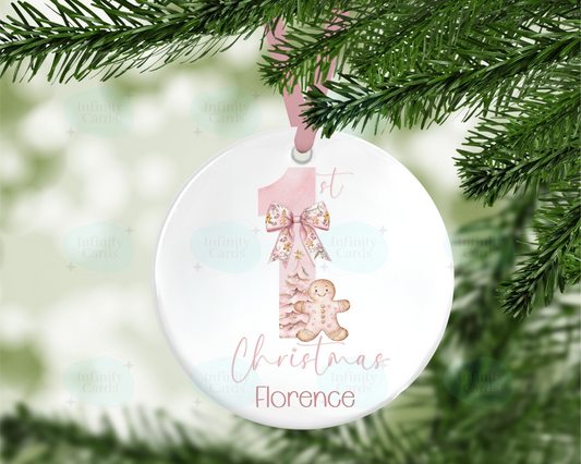 Personalised Gingerbread 1st Christmas Christmas Bauble