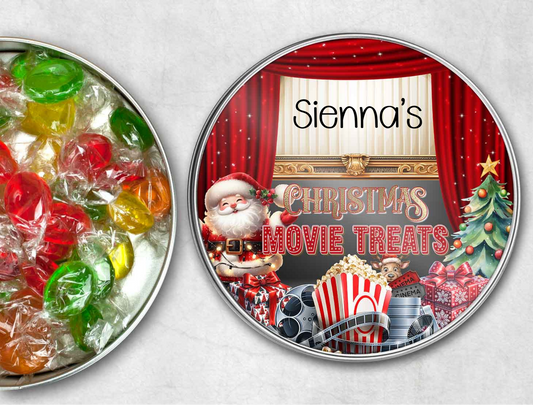 Personalised Christmas Movie Treat Tin