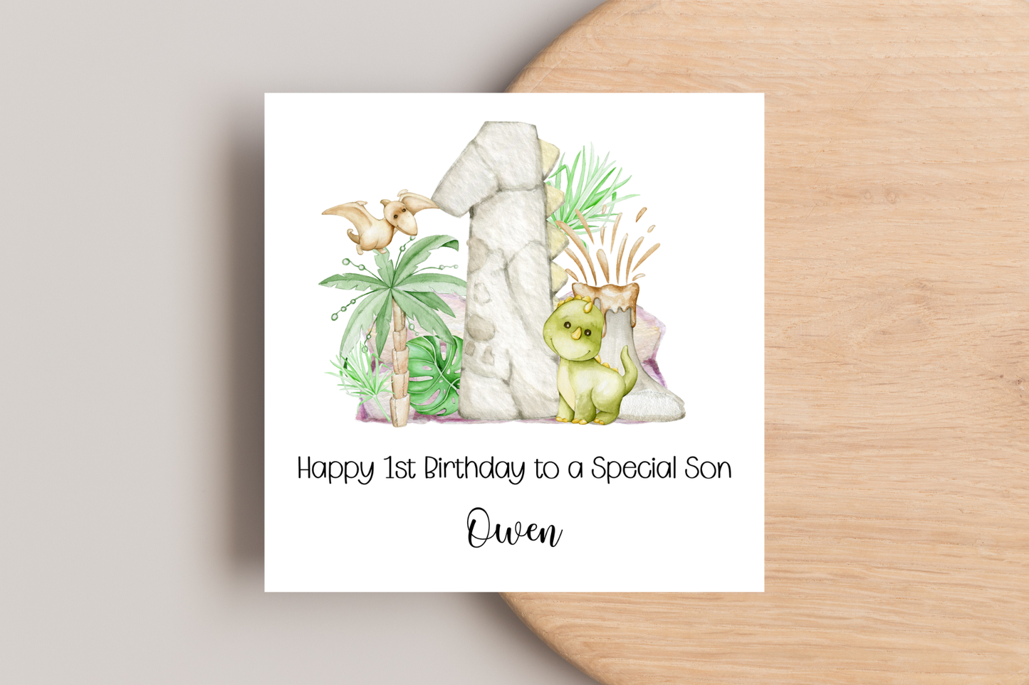 Personalised Dinosaur 1st Birthday Card