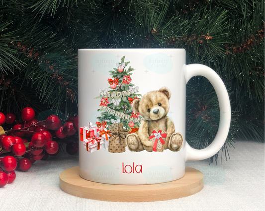 Personalised Teddy Bear Christmas Mug