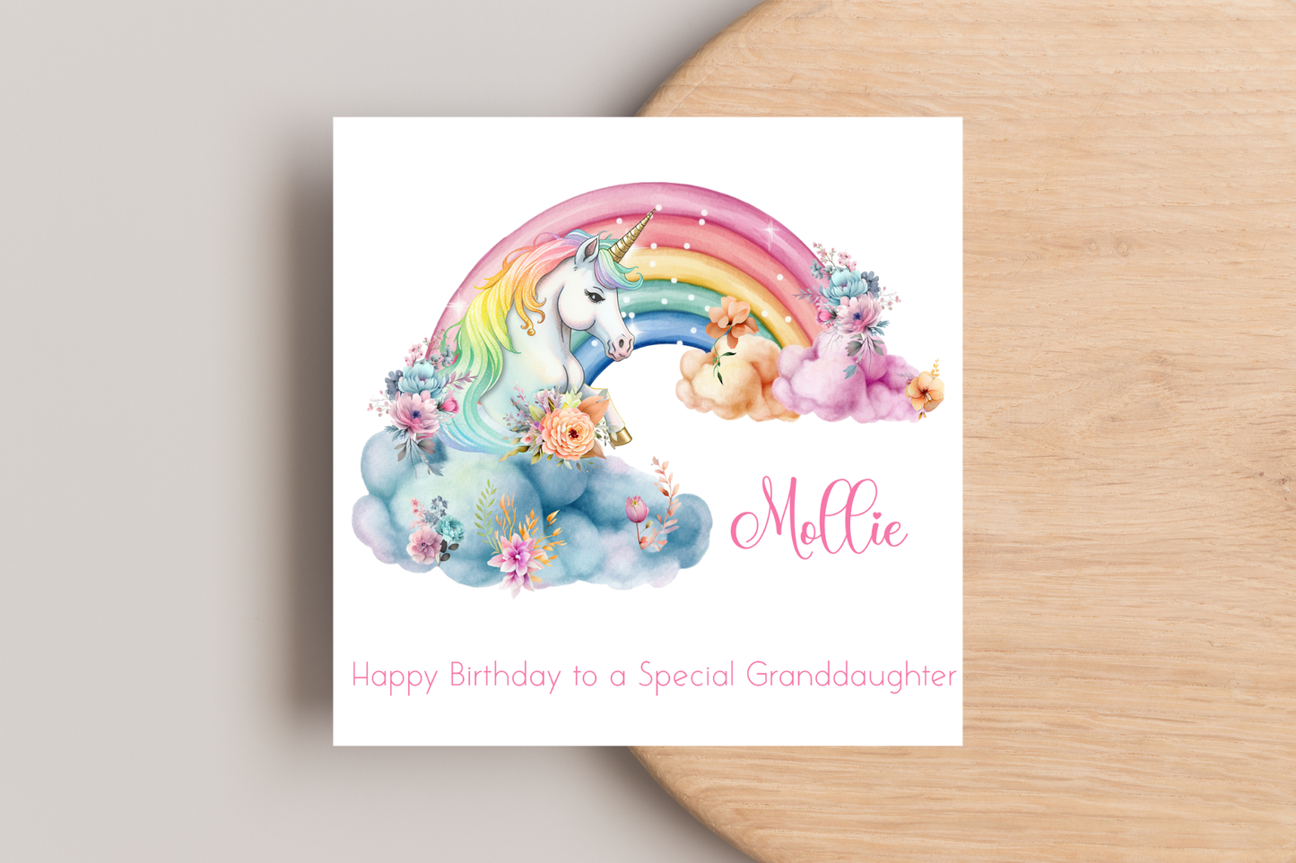 Personalised Unicorn Birthday Card