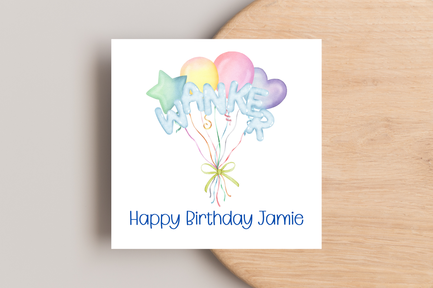 Funny Rude Wanker Balloons Birthday Card