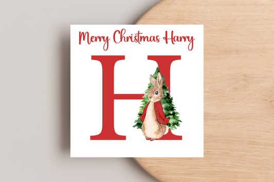 Peter Rabbit Christmas Card- Personalised