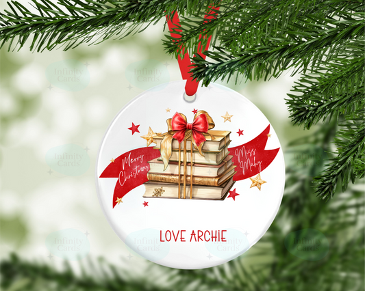 Personalised Teacher Christmas Tree Decoration