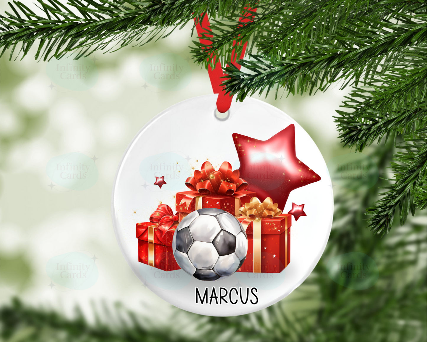 Personalised Football Themed Tree Decoration