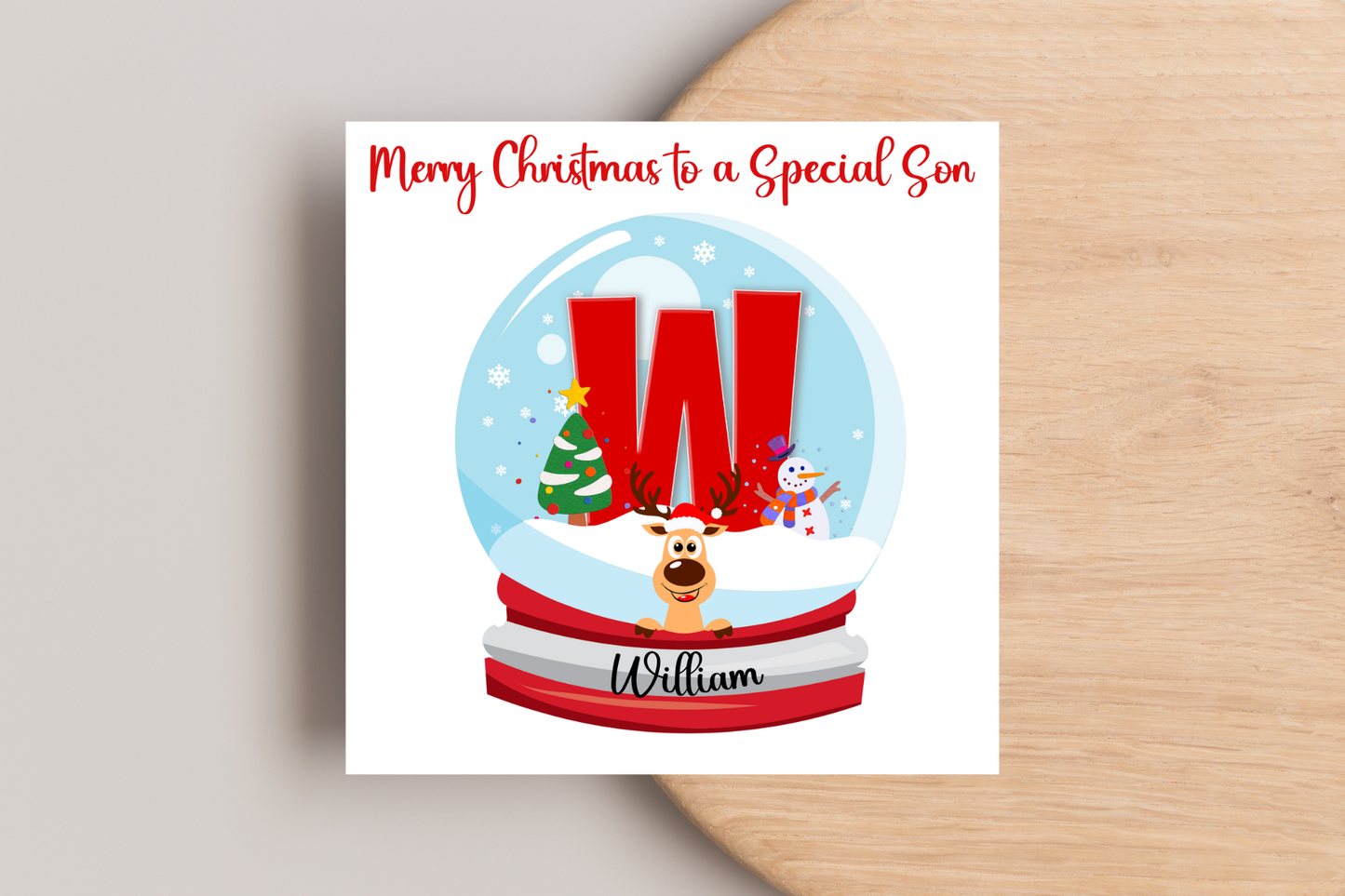 Personalised Snow Globe Christmas Card