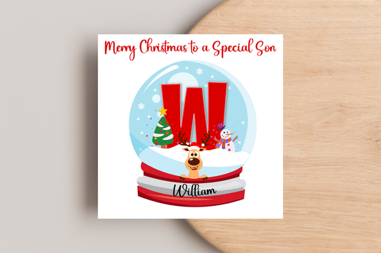 Personalised Snow Globe Christmas Card