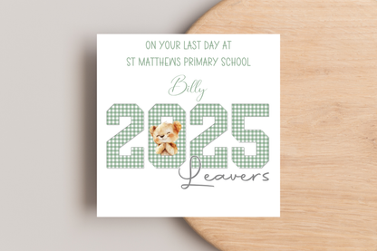 Personalised 2025 Bear School Leavers Card